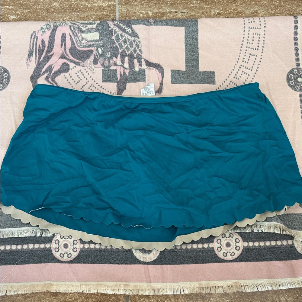 J. Crew Teal Swim Skirt with Built-In Lining